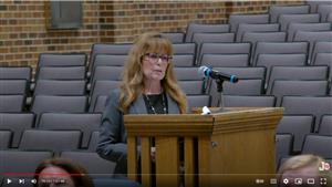Nicole Pormilli speaking at the May 8 BOE Meeting